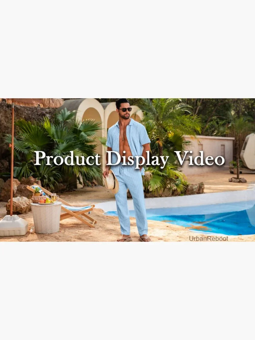 2 Piece Outfit Textured Button Down Shirt and Matching Loose Pants Set